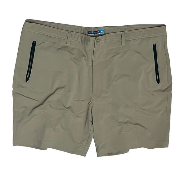 Roundtree & Yorke Performance Shorts Men’s 48 Tan  Pockets Stretch Flat Front - Picture 1 of 9